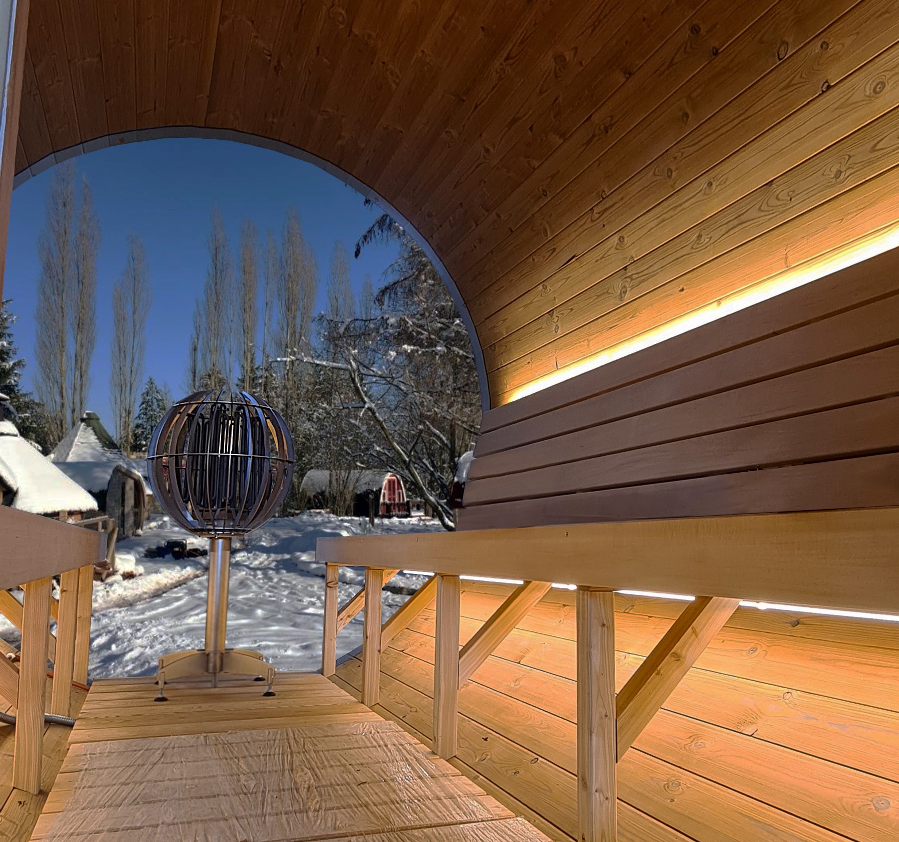 Sauna Barrels lighting