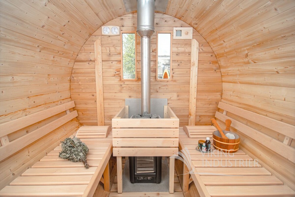 Sauna Barrel Ø x 3 m with Eco Friendly Roof | VIKING INDUSTRIER