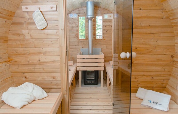 Sauna Barrel Ø2.2 x 4 m Inside