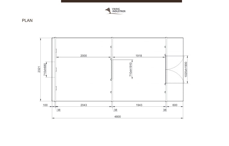 Camping pod 2.4 x 4.8 from spruce PLAN with terrace