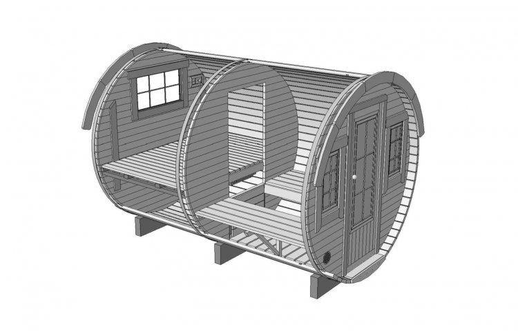 Sleeping Barrel Ø2.2 x 3.3 With Furniture