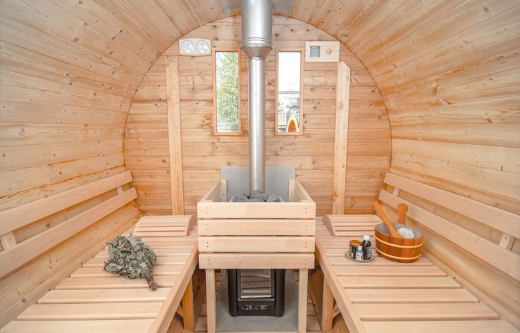 Sauna Barrel Ø2.2 x 4 m Inside